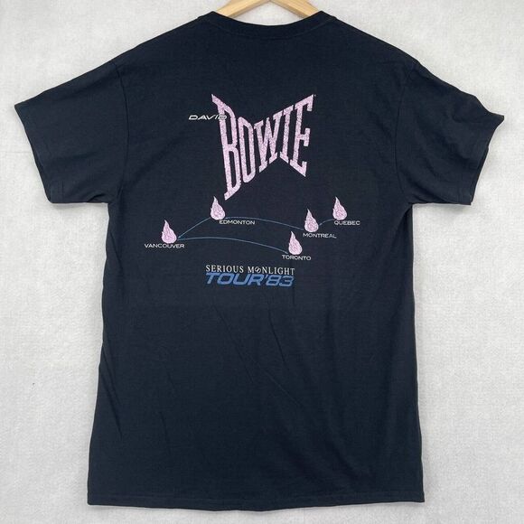 David Bowie Serious Moonlight Tour Graphic Tee Black NWOT M - Picture 3 of 7